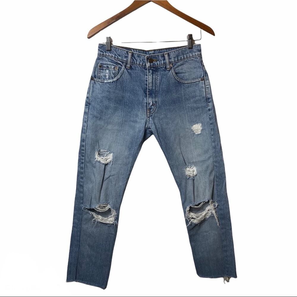 Levi’s Vintage High Rise Distress Jeans Frayed 29 waist